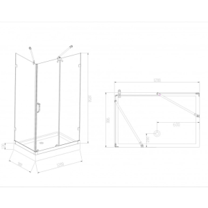 ICL 1501R Душ кабина 120-90 см