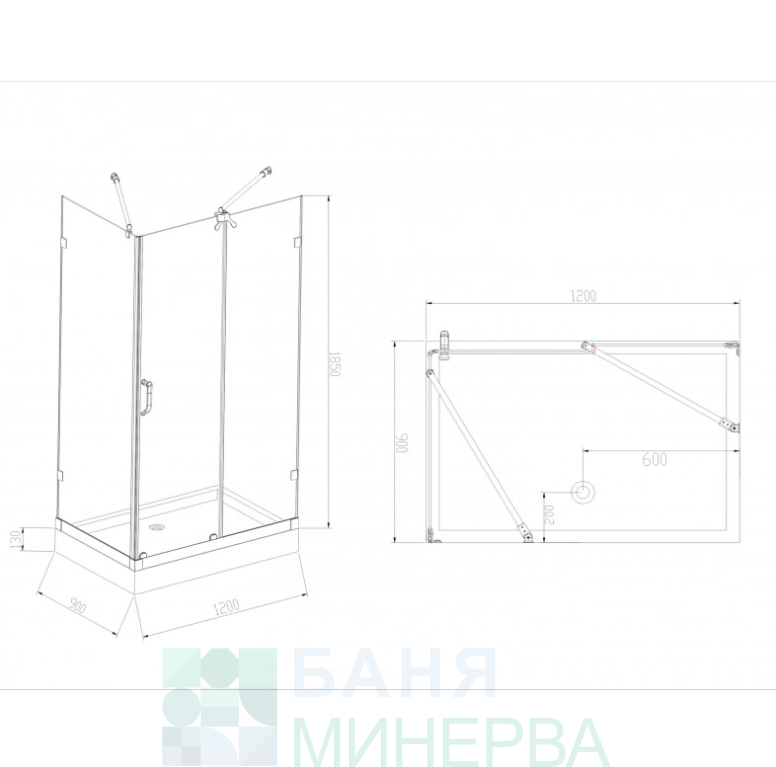 ICL 1501R Душ кабина 120-90 см - Image 2