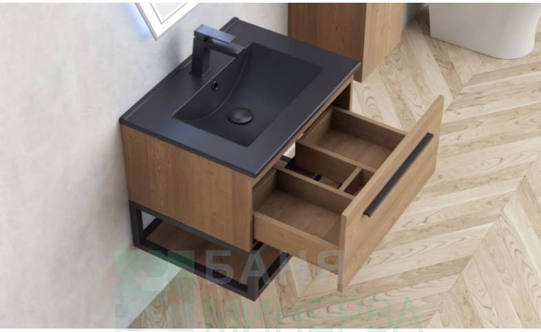ICP 6050-039 СИМОН Мебел за баня с черна мивка 60 см - Image 2