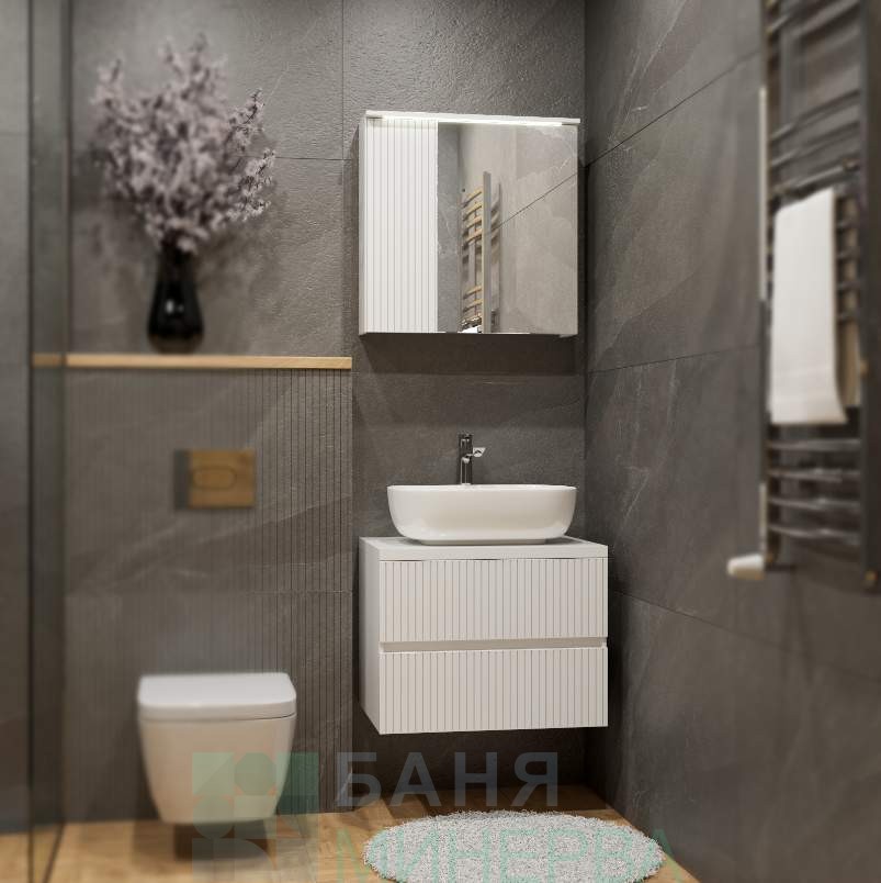 Triano Страйп 60 Долен шкаф за баня с мивка купа - Image 4