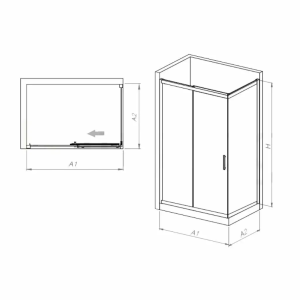 Душ кабина BELLA R 90-130 Хром профил матирано стъкло