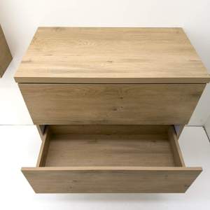 Дървесен шкаф за баня TOP OAK SW1003O – TOP PVC с две чекмеджета 100 см