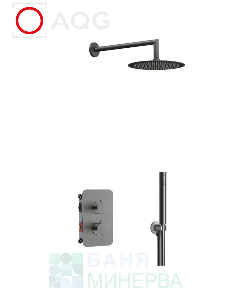 AQG 19AQTER24712 KIT AQUA TERM ER247 GUN METAL PVD Термостатна Душ система за вграждане