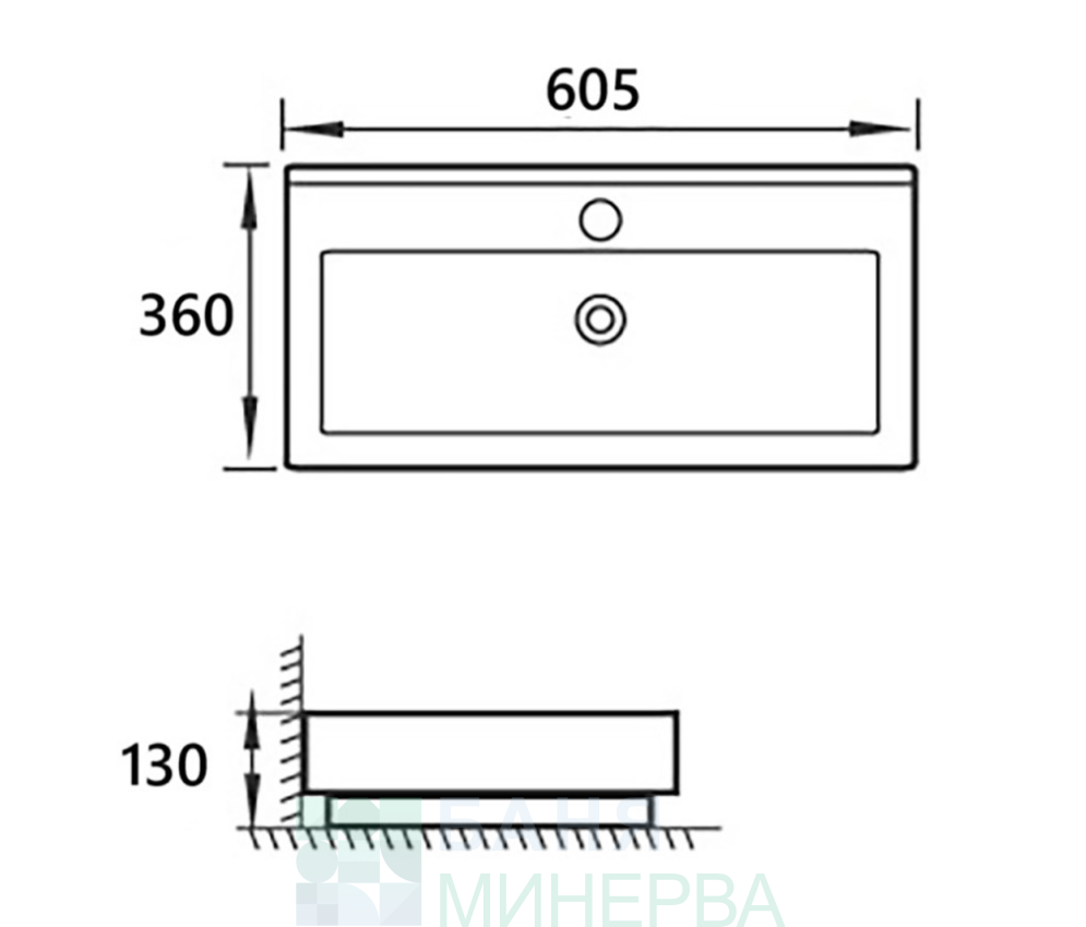 Порцеланов Умивалник COMPACT WHITE 6036W - Image 5