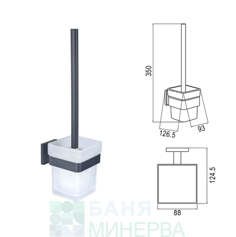 MODENA BLACK MATT Четка за тоалетна 3894BM Inter Ceramic - Image 2