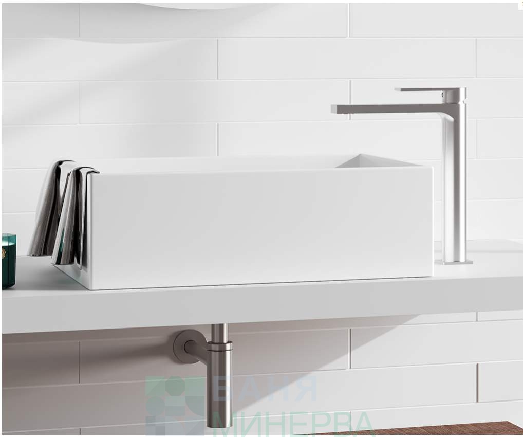 AQG ALPHA 01ALP100NI Satin Nickel Смесител висок за мивка купа Сатен никел - Image 2