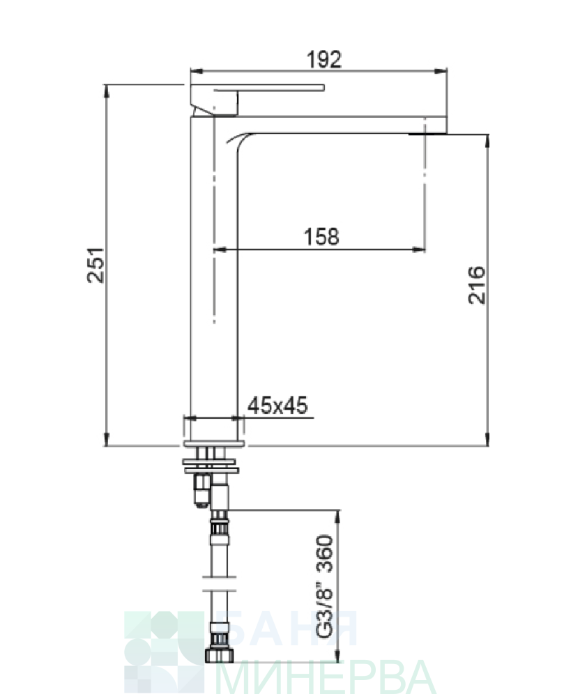 AQG ALPHA 01ALP100NI Satin Nickel Смесител висок за мивка купа Сатен никел - Image 3