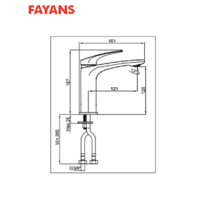 FAYANS JASMINE WQ3W13500160004 Смесител за умивалник без изпразнител Черен мат
