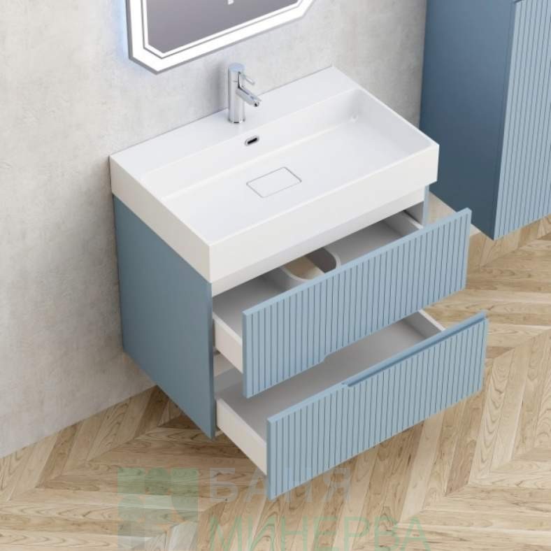 PVC Шкаф за баня ELORIA 7056BL 70 см Светло син - Image 3