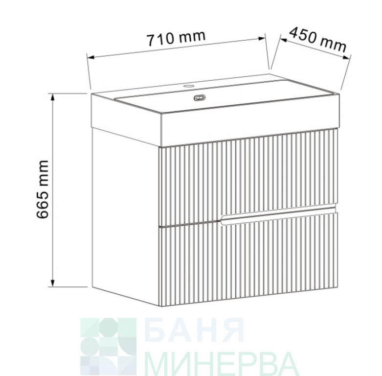 PVC Шкаф за баня ELORIA 7056BL 70 см Светло син - Image 4