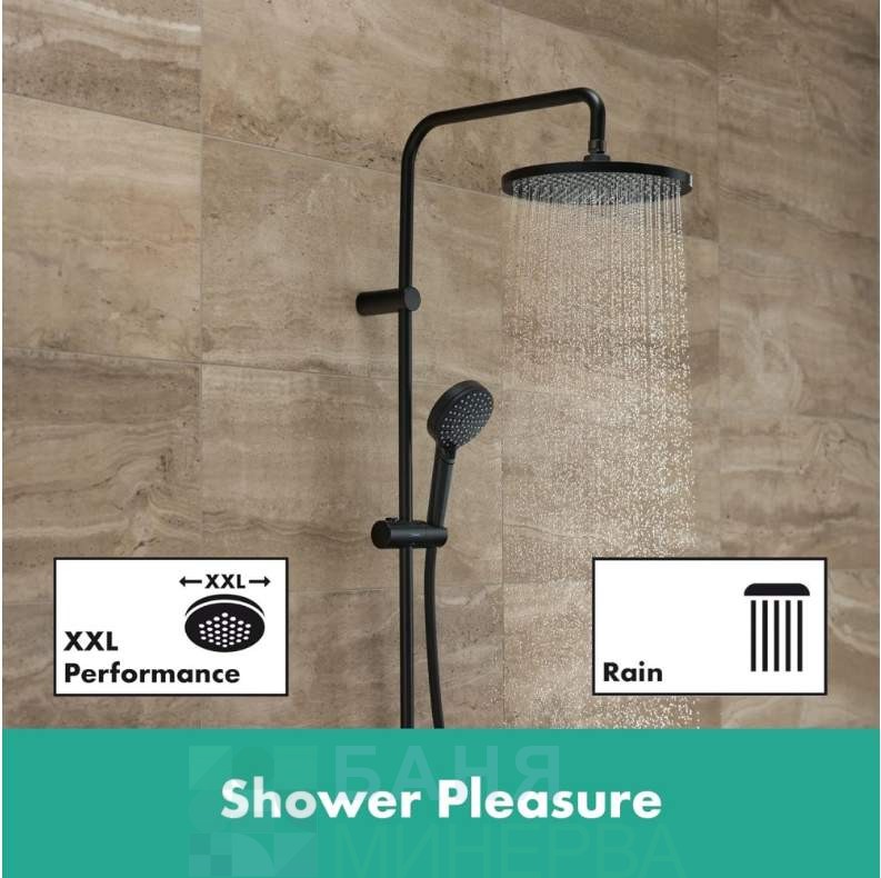 HANSGROHE 26899670 VERNIS BLEND 200 1jet Душ колона с термостат и чучур Черен мат - Image 5