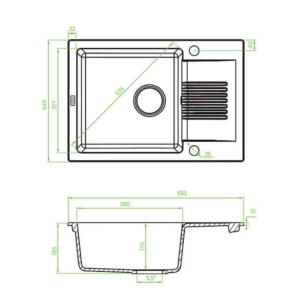 LAVEO Кухненска мивка Celia SBC 513T Сив гранит