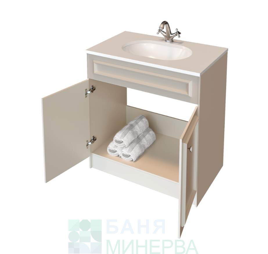 PVC шкаф за баня Честър 80 Triano с плот от технически камък - Image 2