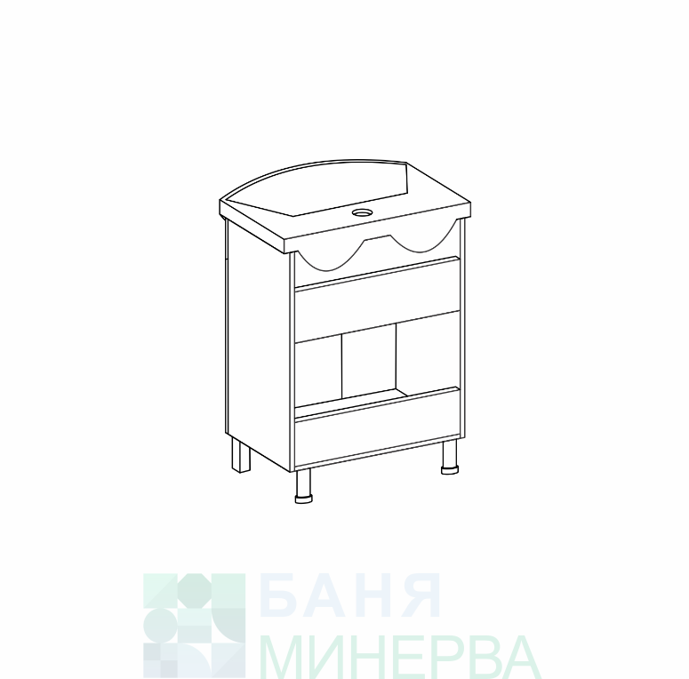 PVC шкаф за баня Честър 80 Triano с плот от технически камък - Image 5