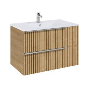 ROCA Elegant Plus Light Oak Structure Шкаф за баня 80 см две чекмеджета и умивалник A852019574-173712