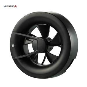 VENTIKA Безшумен вентилатор NORD 100/125 QS Черен мат с всички датчици