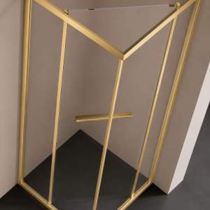 Душ кабина BP BRUSHED GOLD 100-100 см Прозрачно стъкло 6 мм