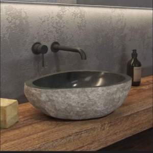 Мивка върху плот RIVER STONE 40см сива KARAG NRS3