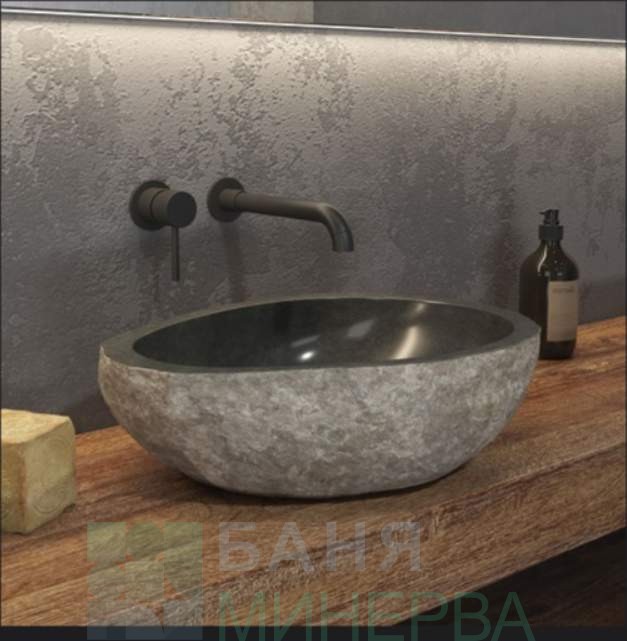 Мивка върху плот RIVER STONE 40см сива KARAG NRS3