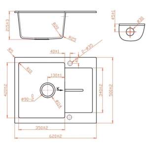 ICGS 8220GREY Гранитна кухненска мивка