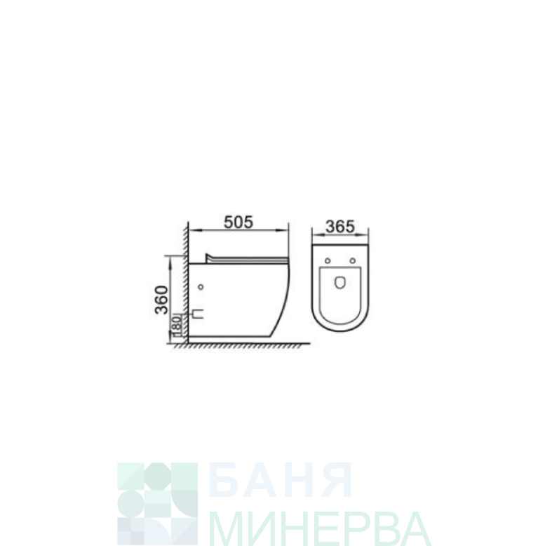 M-142B Tornado Висяща тоалетна чиния Черен мат - Image 2