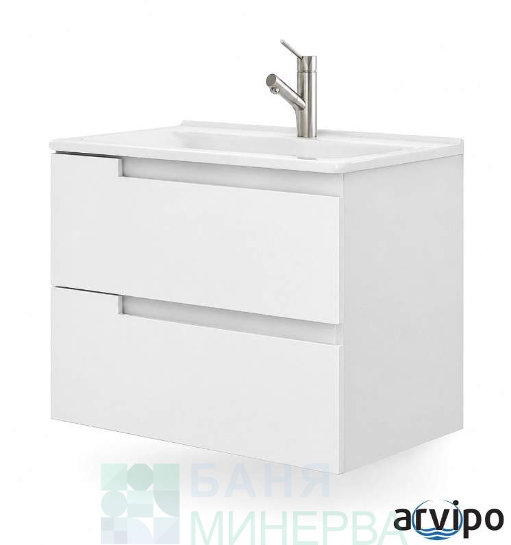 PVC шкаф ARVIPO SHARP 65 Бял гланц с 2 бр чекмеджета