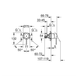 GROHE 29197KF0 ESSENCE Смесител за вграждане за душ комплект с тяло за вграждане phantom black