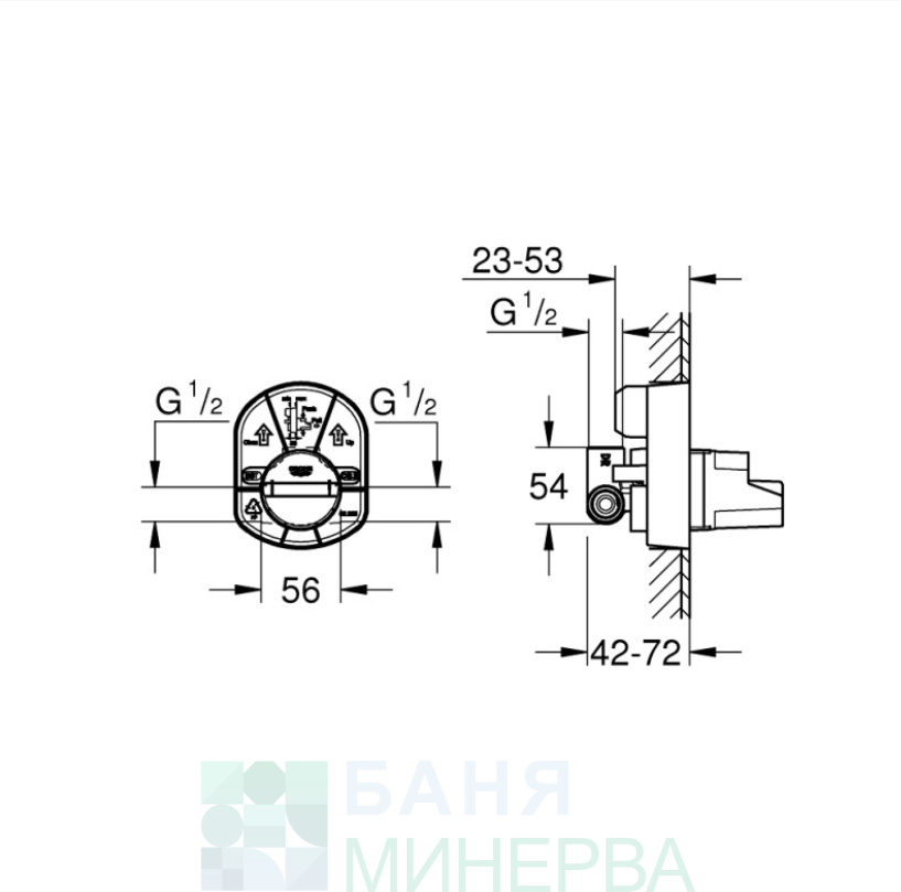 GROHE 33964000 тяло за вграждане за едноръкохватков смесител за душ - Image 2