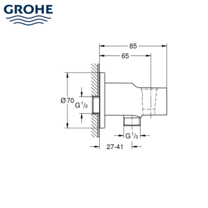 GROHE TEMPESTA 286282431 Стенно коляно с окачалка Matt blac