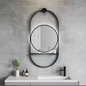 LED Огледало 60-120 см SAVONA BLACK 1943MB