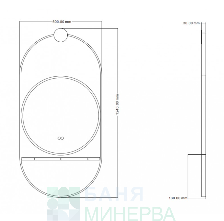 LED Огледало 60-120 см SAVONA BLACK 1943MB - Image 3