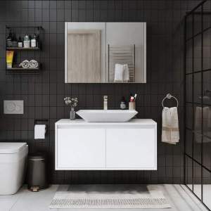 PVC Мебел за баня COMO WHITE с плот и вратички 60-40 см