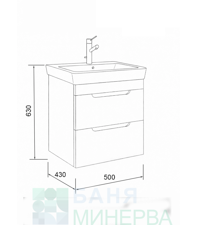 ARVIPO CASERTA 50 WOOD с чекмеджета Долен PVC шкаф с мивка - Image 4